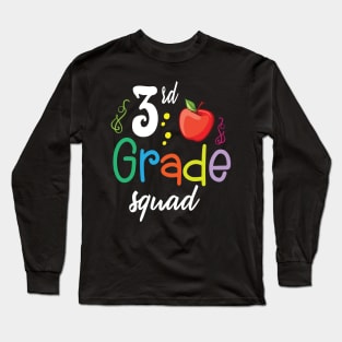 3rd Grade Squad Teacher Student Happy Back To School Day Long Sleeve T-Shirt